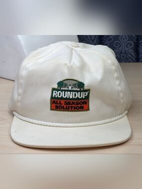 Vintage Roundup All Season Solution Hat Cap Made in USA Leather Strap Farm Promo